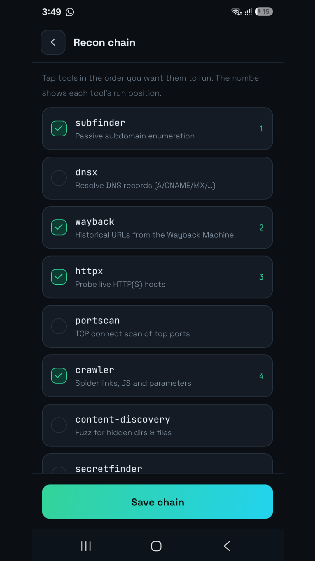 Building a custom recon tool chain